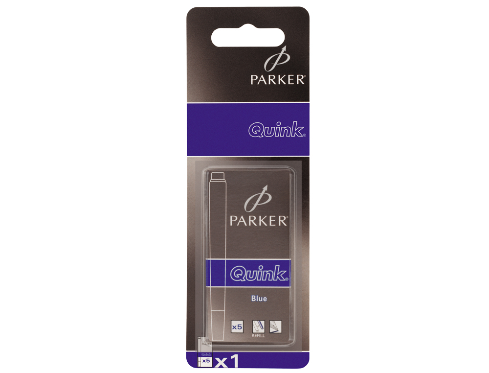 Caixa com 5 cartuchos de tinta azulpara todos os modelos decanetas da parker ( Imagem 2 de 3 ) - Preview
