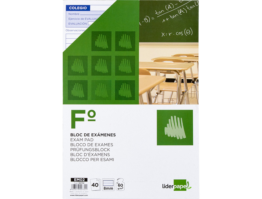 Bloco exames liderpapel horizontal folio 40 folhas 60g/m2 (10 unidades) ( Imagem 4 de 16 ) - Preview