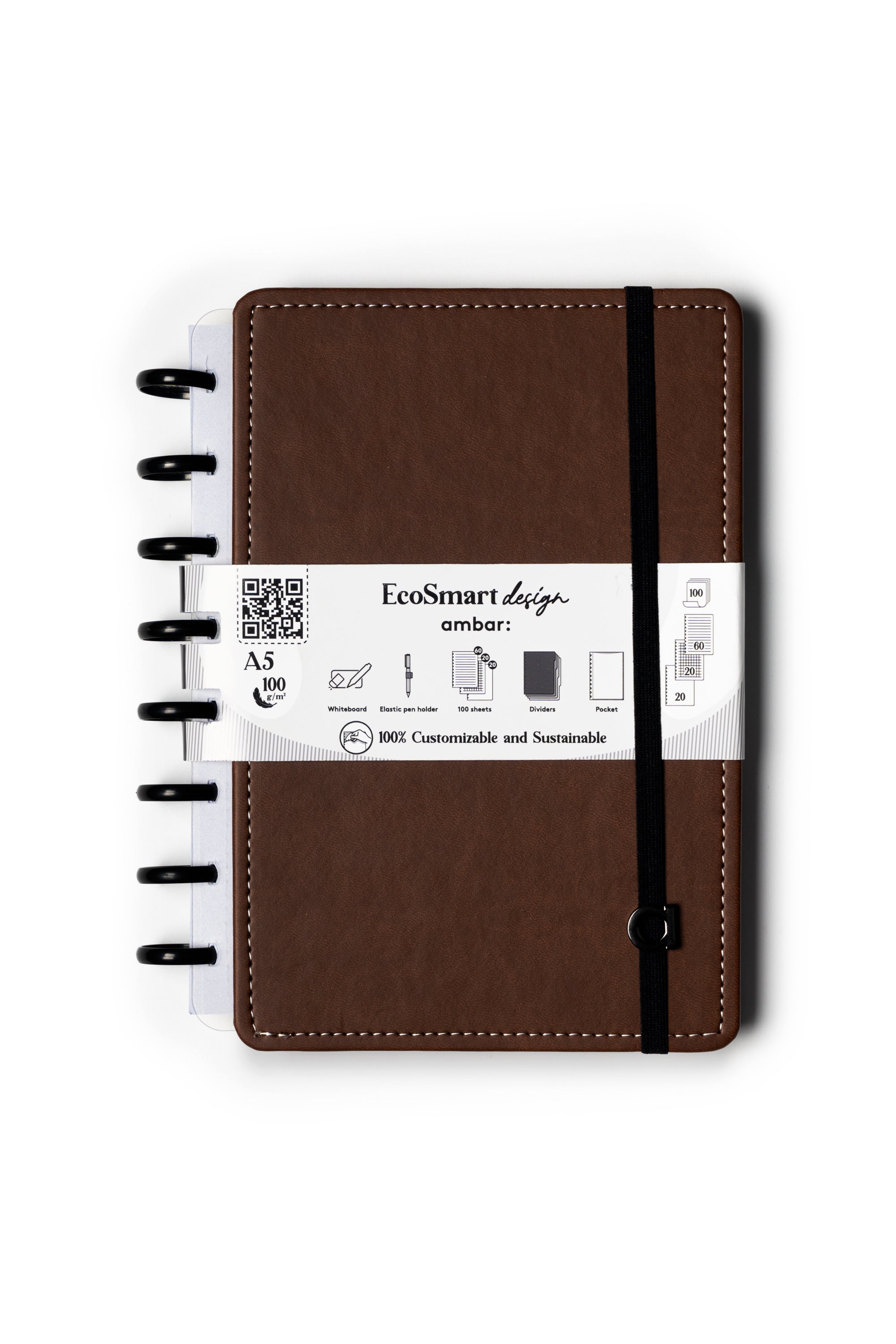 AMBAR - CAD. A5 ECOSMART PU 100F - CASTANHO ( Imagem 3 de 7 ) - Preview