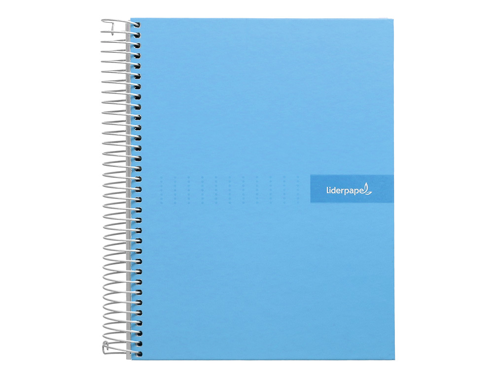 Caderno espiral liderpapel din a4 crafty capa forrada 120 f 90 gr quadricula 5 mm 5 bandas de cores 4 cores celeste ( Imagem 3 de 16 ) - Preview