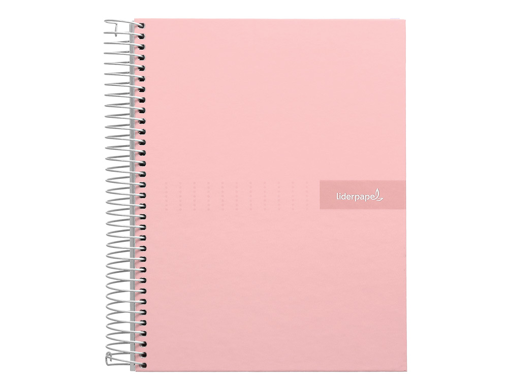 Caderno espiral liderpapel din a5 crafty capa forrada 120 f 90 gr quadricula 5mm 5 bandas de cores 6 furos cor rosa ( Imagem 2 de 16 ) - Preview