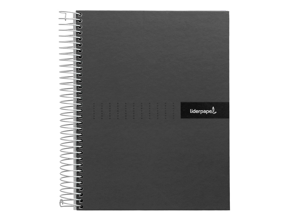 Caderno espiral liderpapel din a5 crafty capa forrada 120 f 90 gr quadricula 5mm 5 bandas de cores 6 furos cor preto ( Imagem 2 de 16 ) - Preview