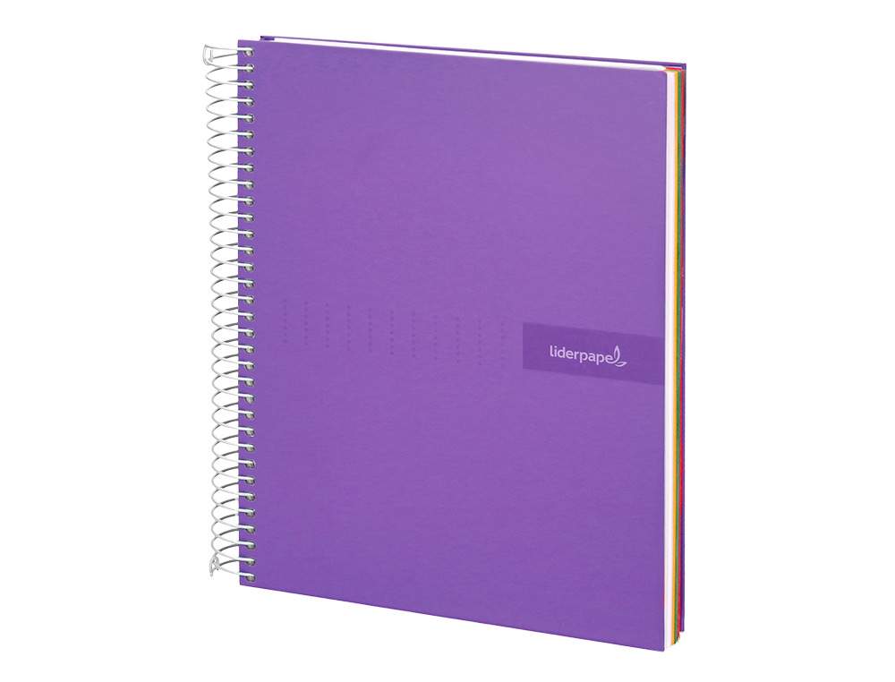 Caderno espiral liderpapel din a5 crafty capa forrada 120 f 90 gr quadricula 5mm 5 bandas de cores 6 furos cor violeta ( Imagem 5 de 16 ) - Preview