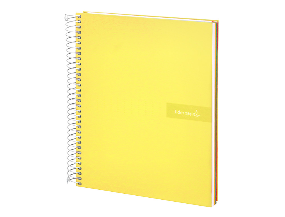 Caderno espiral liderpapel din a5 crafty capa forrada 120 f 90 gr quadricula 5mm 5 bandas de cores 6 furos cor amarelo ( Imagem 5 de 16 ) - Preview