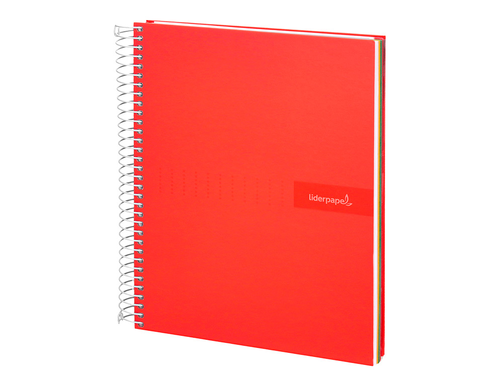 Caderno espiral liderpapel din a5 crafty capa forrada 120 f 90 gr quadricula 5mm 5 bandas de cores 6 furos cor vermelho ( Imagem 5 de 16 ) - Preview
