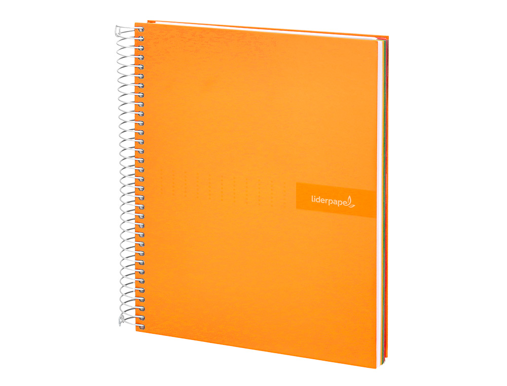 Caderno espiral liderpapel din a5 crafty capa forrada 120 f 90 gr quadricula 5mm 5 bandas de cores 6 furos cor laranja ( Imagem 5 de 16 ) - Preview