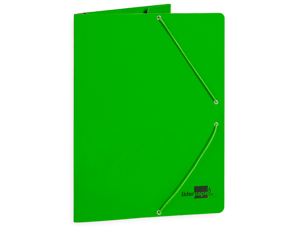 Pasta liderpapel de elasticos folio 3 abas cartao plastificado cor verde ( Imagem 4 de 16 ) - Preview