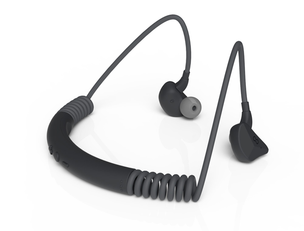 Auriculares groovy sport bluetooth neckband com microfone cor cinza escuro ( Imagem 3 de 4 ) - Preview