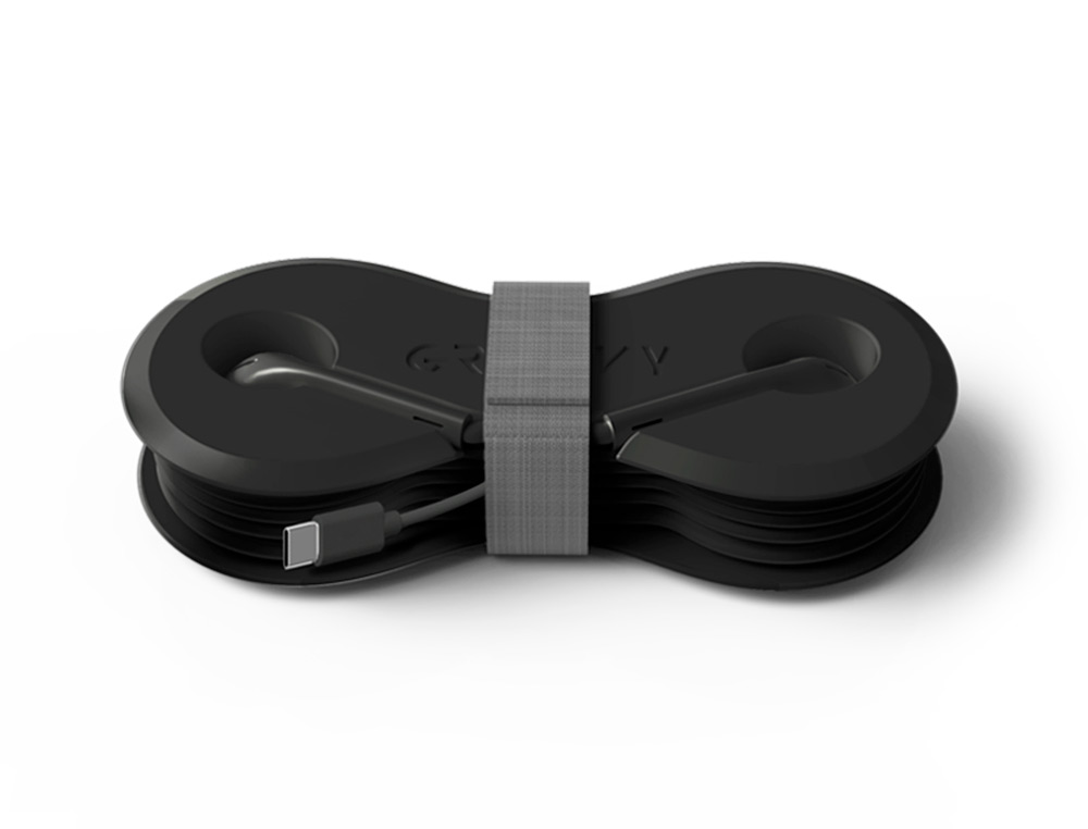 Auriculares groovy com microfone e estojo conector tipo-c cor preto ( Imagem 4 de 4 ) - Preview
