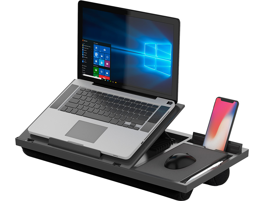 Suporte q-connect largo para portatil movel rato ate 17/' ajustavel 7 angulos diferentes preto 520x280x60 mm ( Imagem 4 de 14 ) - Preview