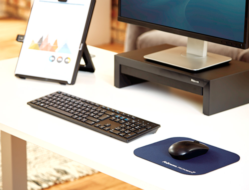 Tapete para rato fellowes com protecao microban cor azul 226x192x3 mm ( Imagem 2 de 4 ) - Preview