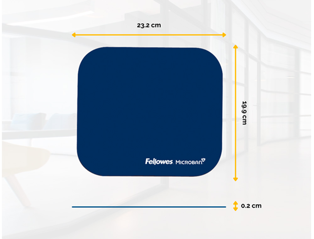 Tapete para rato fellowes com protecao microban cor azul 226x192x3 mm ( Imagem 3 de 4 ) - Preview
