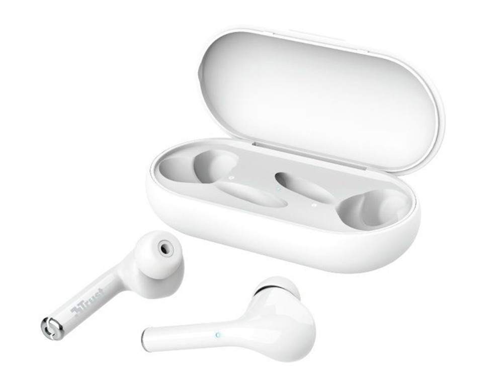 Trust Nika wireless Bluetooth earphones with charging case, white color. ( Imagem 4 de 9 ) - Preview