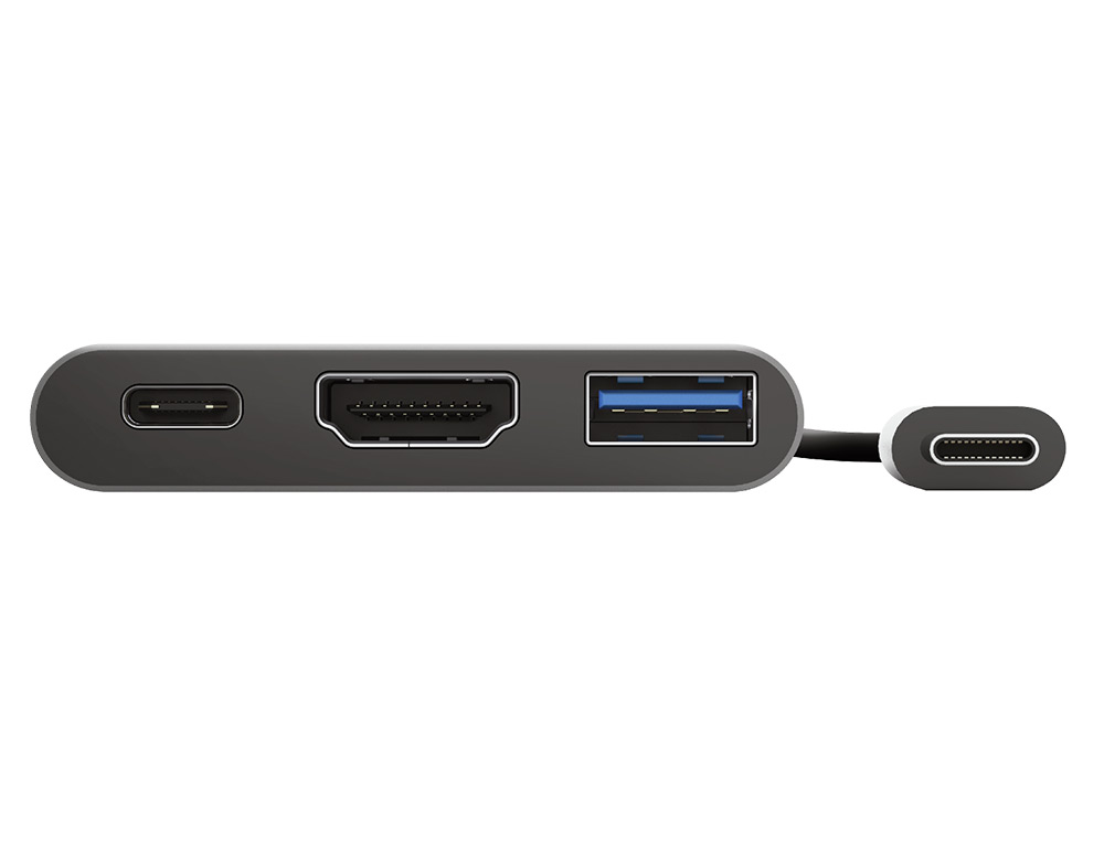 Adaptador trust dalyx 3 em 1 multiport usb-c / usb-a usb-c hdmi 2.0 cor aluminio ( Imagem 5 de 8 ) - Preview