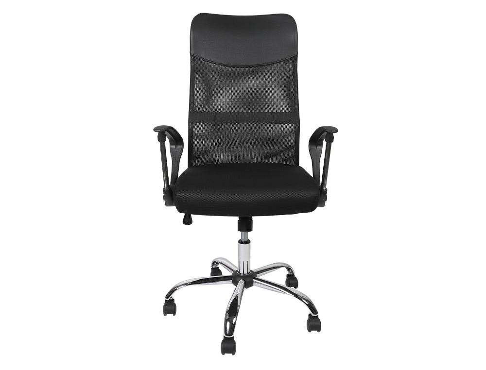Cadeira de direcao q-connect base metal encosto alto regulavel em altura 1110+100mm altura pele e tecido preto ( Imagem 5 de 27 ) - Preview