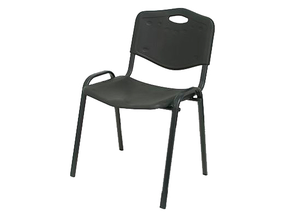 Cadeira q-connect robledo confidente estrutura em metal preta com encosto pvc ergonomica preta 81x48x42 cm ( Imagem 2 de 3 ) - Preview