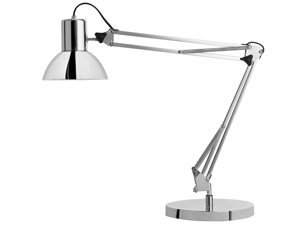 Candeeiro de escritorio uniluxsuccess 80led braco duplo articulado cromado 40x40 cm base 20 cm diametro ( Imagem 2 de 8 ) - Preview
