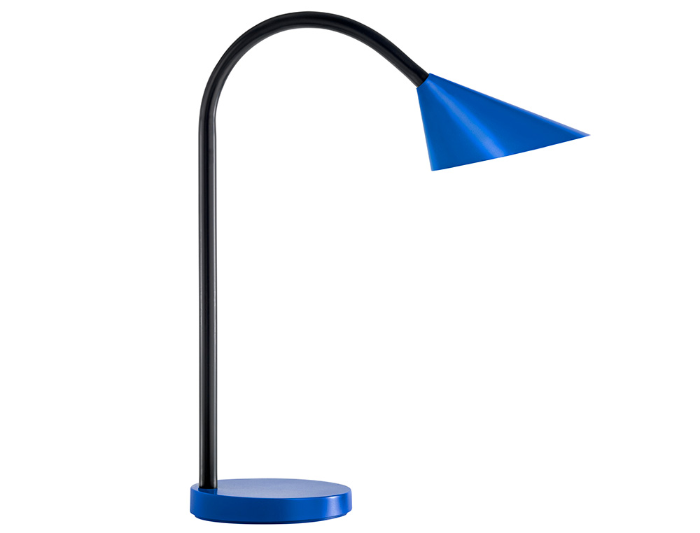 Candeeiro de escritorio unilux sol led 4w braco flexivel abs e metal azul base 14 cm diametro ( Imagem 2 de 8 ) - Preview