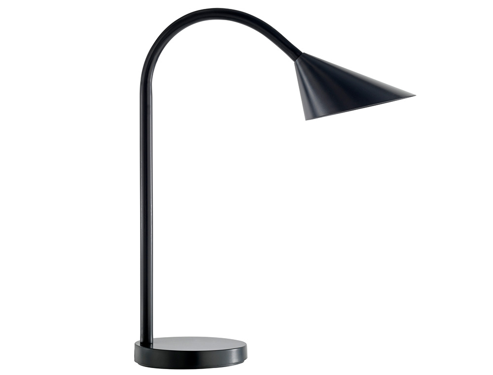 Candeeiro de escritorio unilux sol led 4w braco flexivel abs e metal preto base 14 cm diametro ( Imagem 2 de 6 ) - Preview