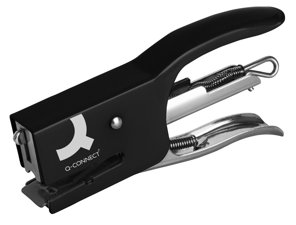 Agrafador q-connect kf22340 de alicate metalico cor preto capacidade 12 folhas usa agrafes nº 10 ( Imagem 4 de 11 ) - Preview