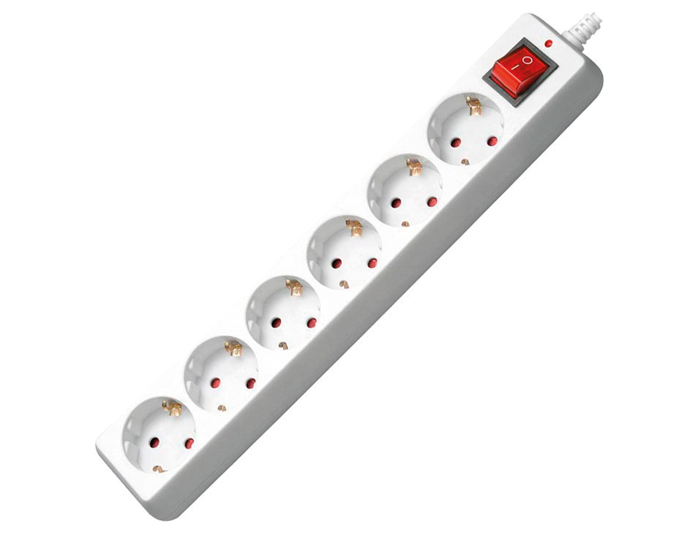 Extensao 6 tomadas mediarange branca com interruptor comprimento cabo 1,4m ( Imagem 2 de 3 ) - Preview