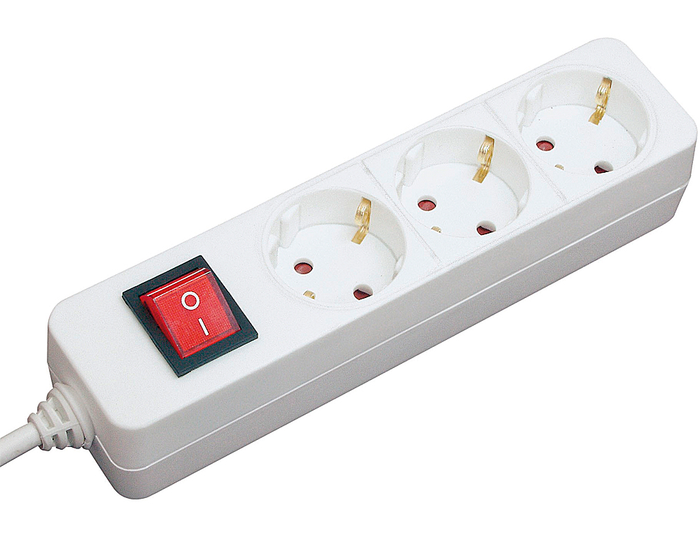 Extensao 3 tomadas mediarange branca com interruptor comprimento cabo 1,4m ( Imagem 2 de 2 ) - Preview