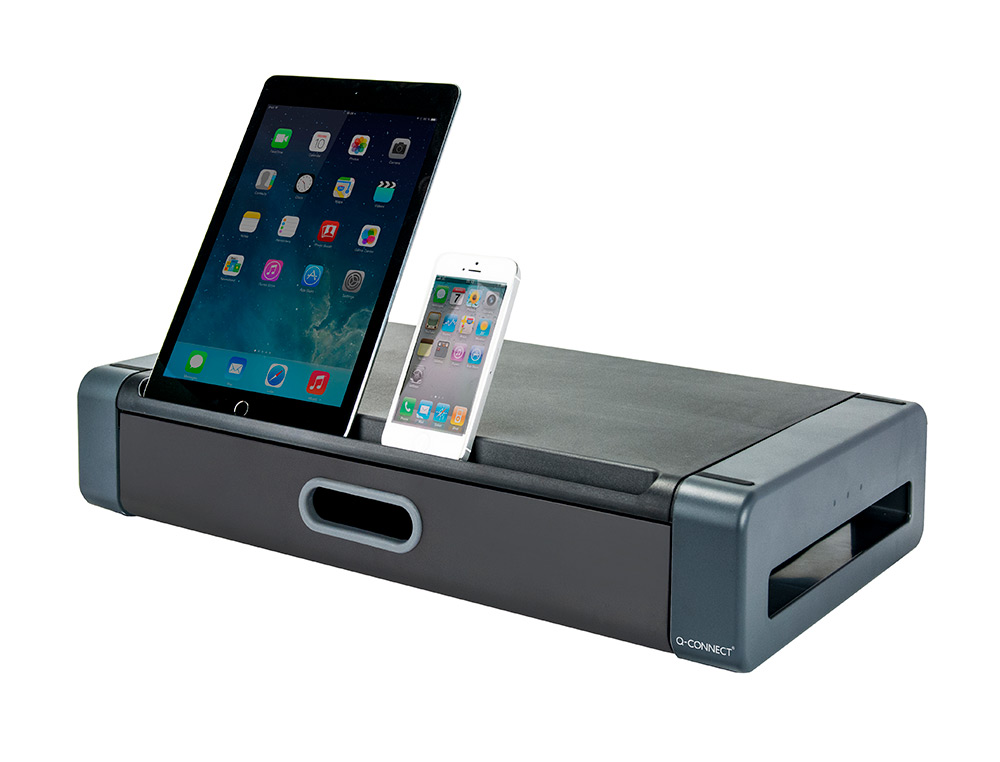 Suporte q-connect deluxe para monitor com gaveta ( Imagem 2 de 4 ) - Preview