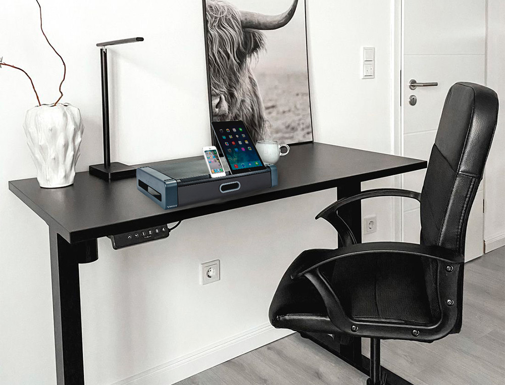 Suporte q-connect deluxe para monitor com gaveta ( Imagem 4 de 4 ) - Preview