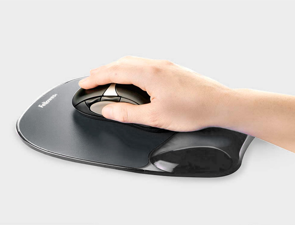 Tapete para rato fellowes preto com apoio de pulsos de gel ( Imagem 3 de 6 ) - Preview