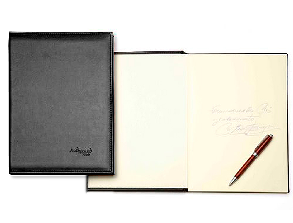 Livro de assinaturas autograph 6876 capa acolchoada preta 305x210 mm ( Imagem 2 de 2 ) - Preview