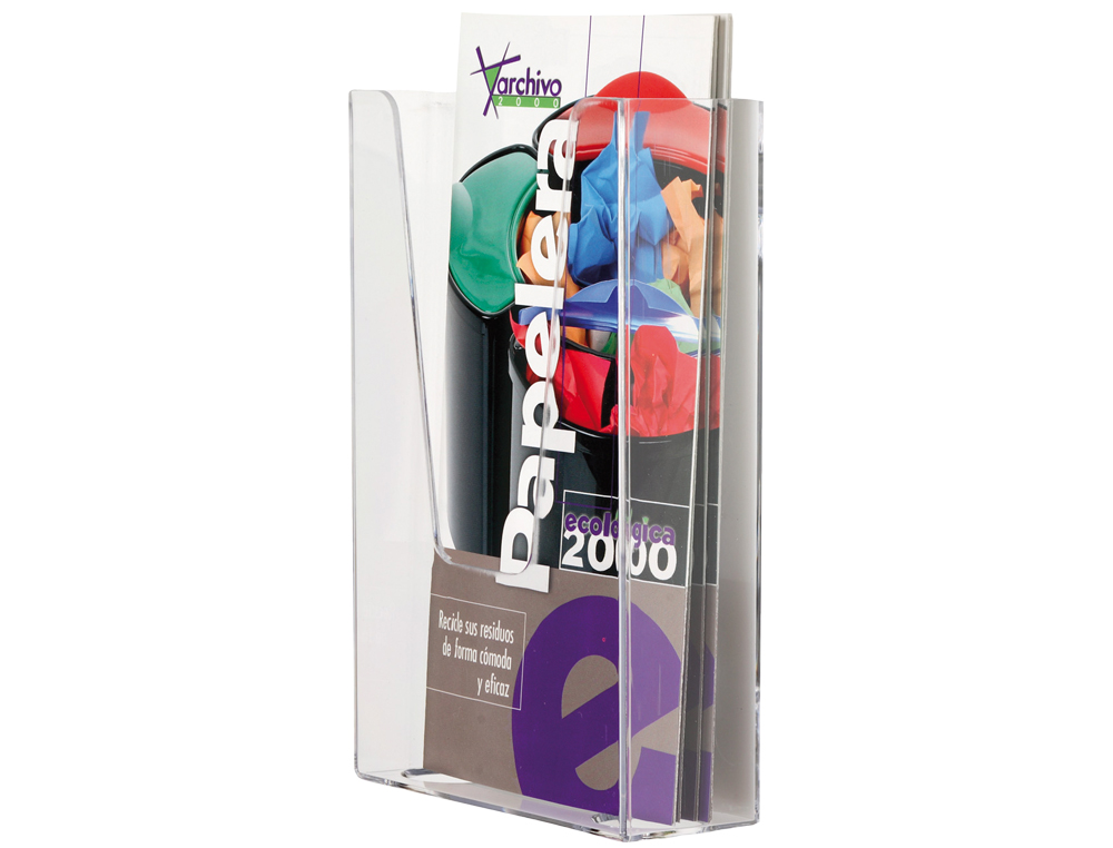 Expositor mural archivo 2000 metacrilato 1/3 din a4 transparente 110x45x180 mm um compartimento ( Imagem 2 de 4 ) - Preview