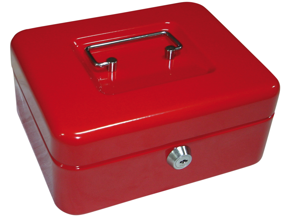 Cofre com bandeja para moedas q-connect 200x90x160 mm vermelho ( Imagem 2 de 2 ) - Preview