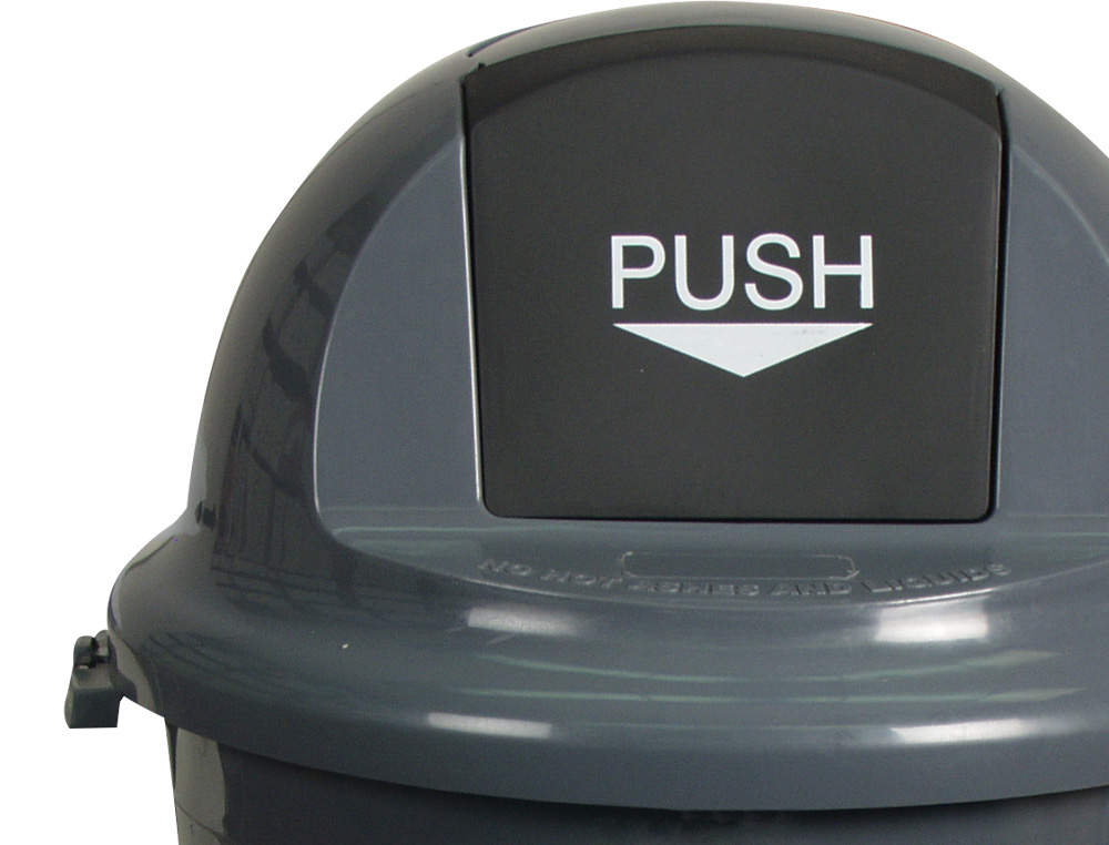 Contentor de lixo q-connect plastico cinza com tampa redeonda giratoria capacidade para 80 litros ( Imagem 3 de 6 ) - Preview