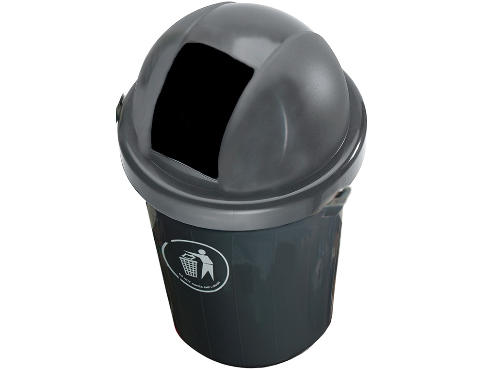 Contentor de lixo q-connect plastico cinza com tampa redeonda giratoria capacidade para 80 litros ( Imagem 5 de 6 ) - Preview