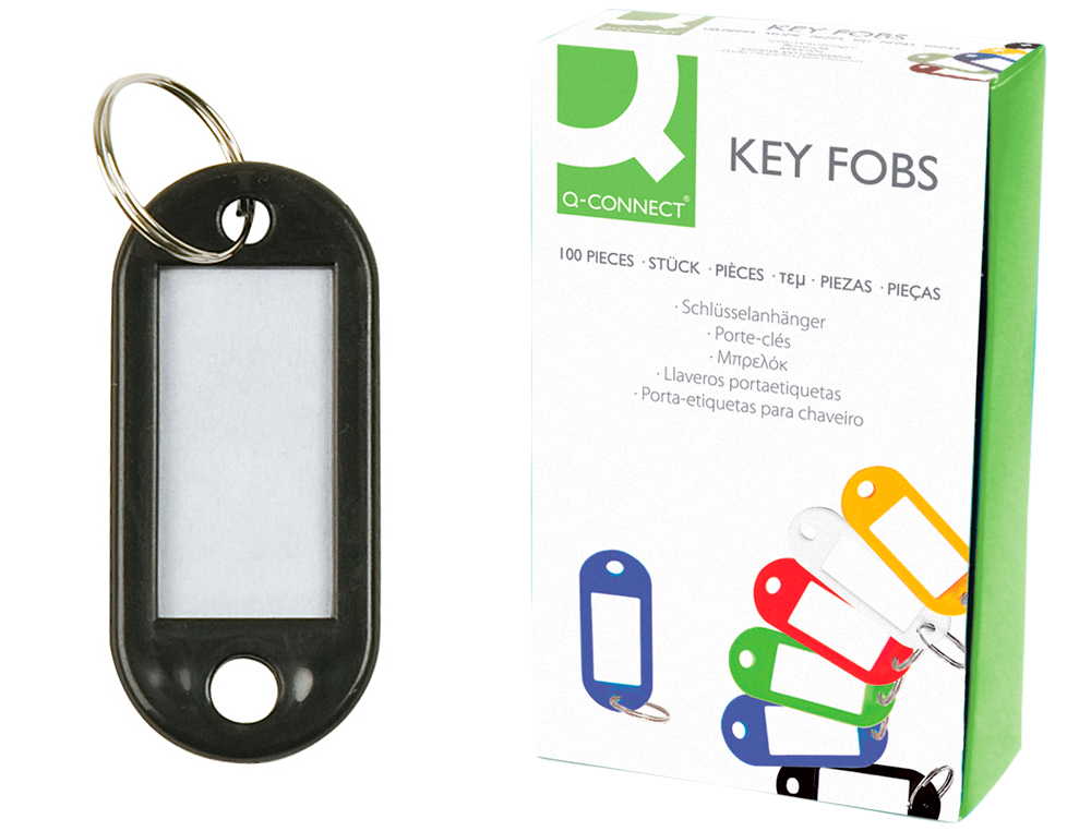 Chaveiro porta-etiquetas q-connect preto caixa 100 unidades ( Imagem 4 de 12 ) - Preview