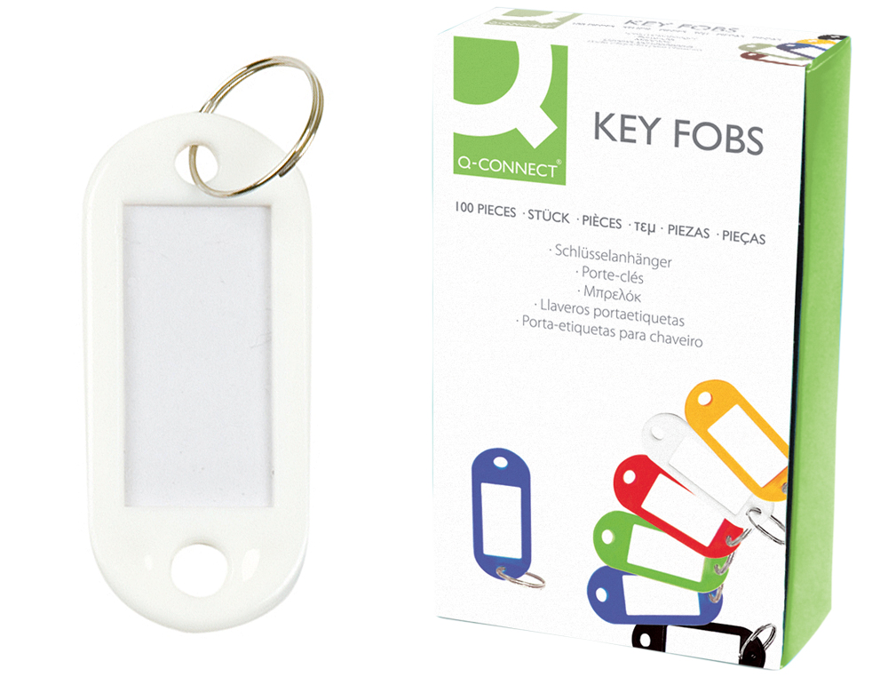 Chaveiro porta-etiquetas q-connect branco caixa 100 unidades ( Imagem 4 de 12 ) - Preview