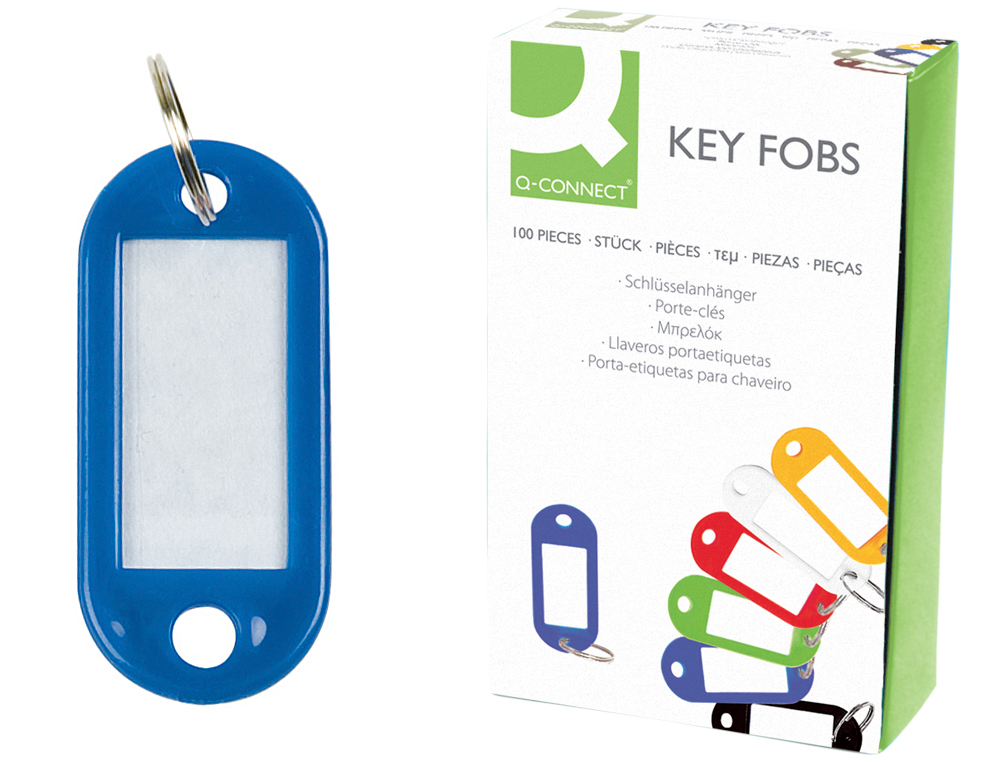 Chaveiro porta-etiquetas q-connect azul caixa 100 unidades ( Imagem 4 de 12 ) - Preview