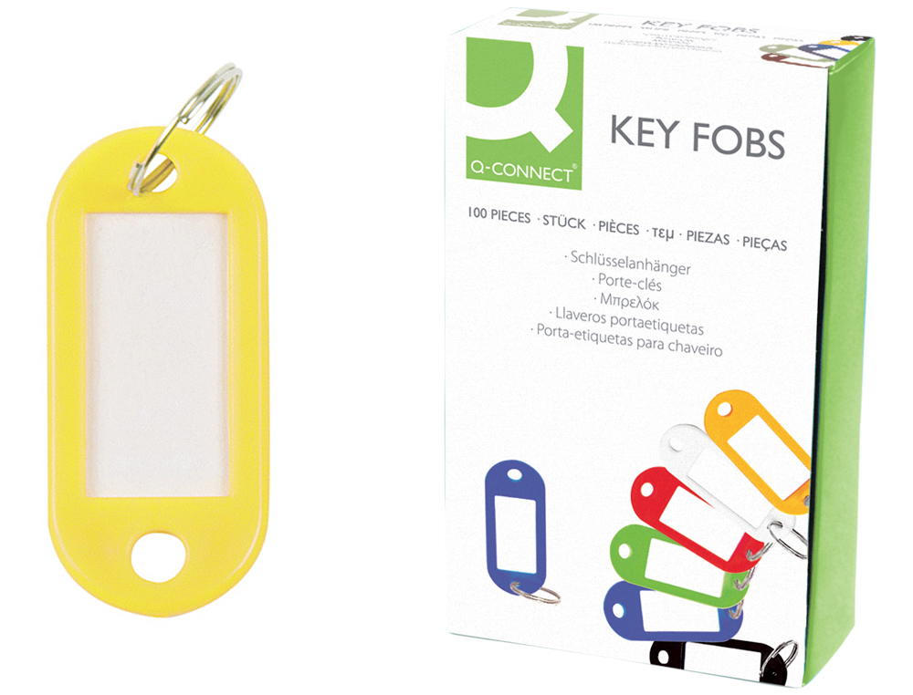 Chaveiro porta-etiquetas q-connect amarelo caixa 100 unidades ( Imagem 4 de 12 ) - Preview