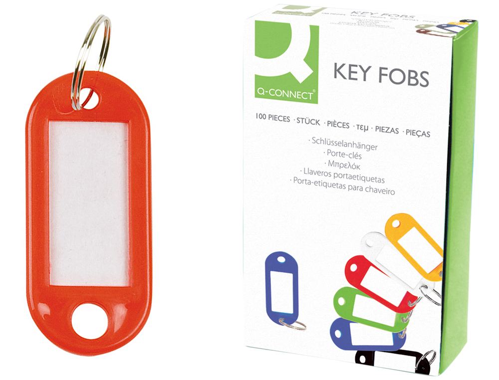 Chaveiro porta-etiquetas q-connect vermelho caixa 100 unidades ( Imagem 4 de 12 ) - Preview