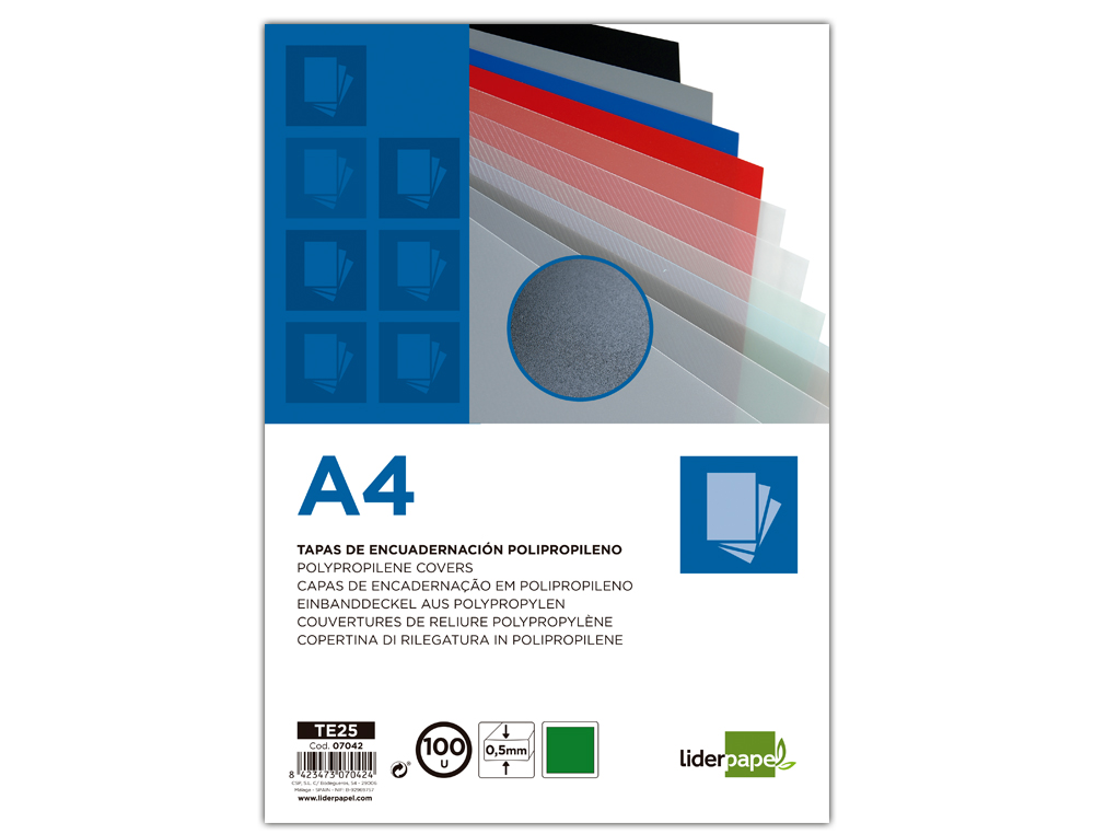 Capa encadernacao liderpapel polipropileno a4 0.5mm verde opaco embalagem de 100 unidades ( Imagem 3 de 10 ) - Preview
