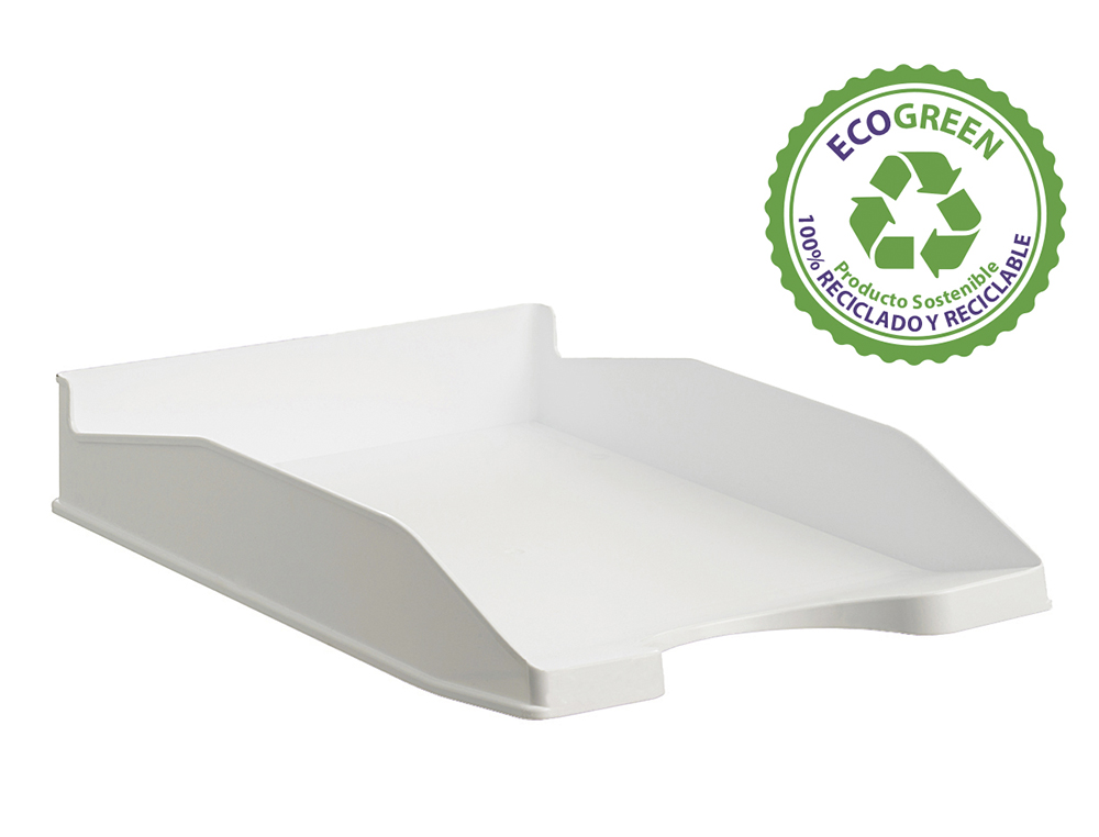 Bandeja de Secretária Archivo 2000 Ecogreen Plástico 100% Reciclado e Reciclável Empilhável Din A4 Cor Branco Pastel ( Imagem 3 de 5 ) - Preview
