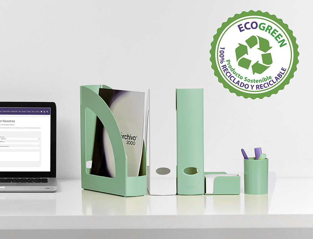 Porta lapis archivo 2000 ecogreen plastico 100% reciclado e reciclavel cor verde pastel ( Imagem 3 de 4 ) - Preview