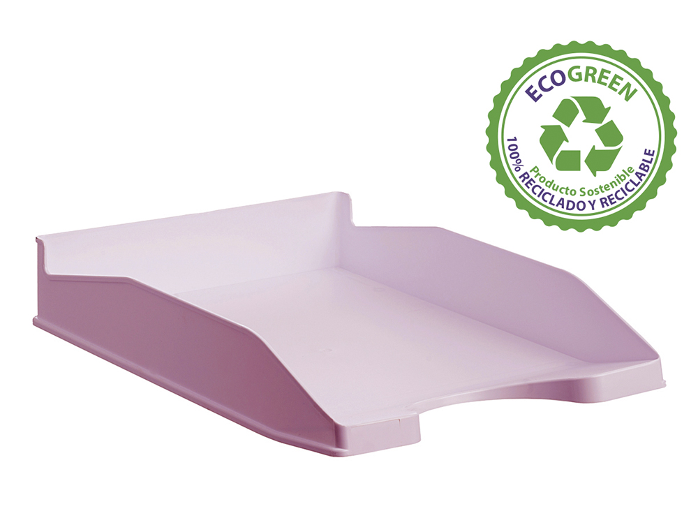 Bandeja de Secretária Archivo 2000 Ecogreen Plástico 100% Reciclado e Reciclável Empilhável Din A4 Cor Rosa Pastel ( Imagem 3 de 5 ) - Preview