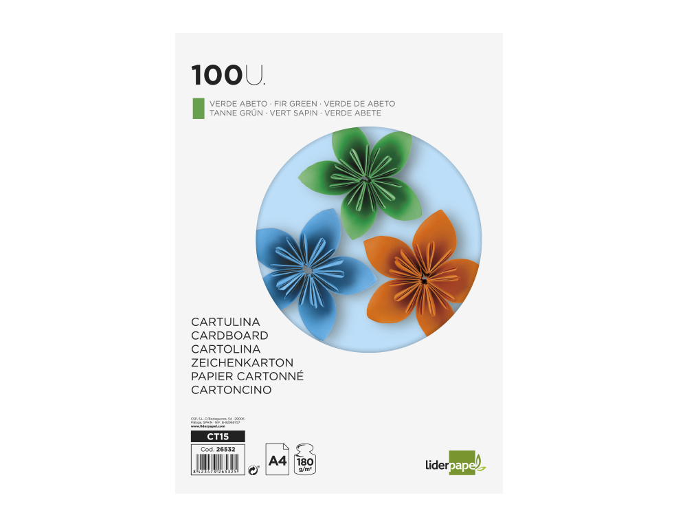 Cartolina liderpapel 180 gr 100 folhas din a4 verde escuro ( Imagem 3 de 20 ) - Preview