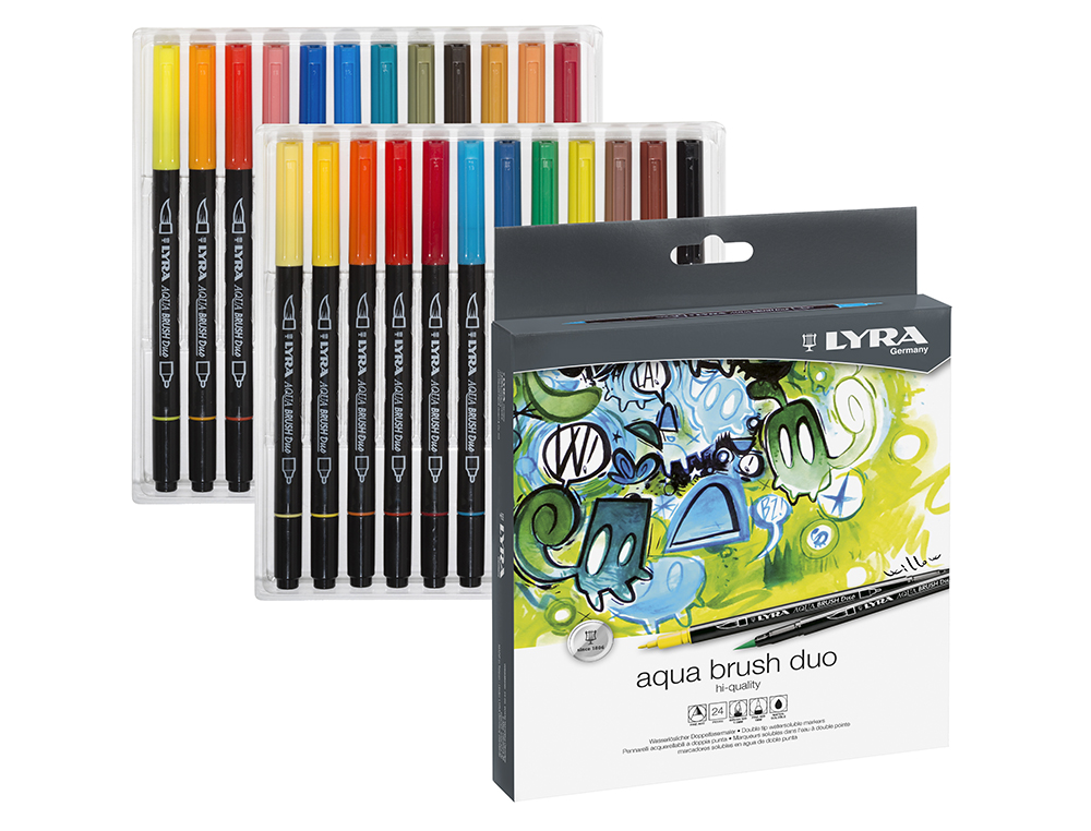 Marcador lyra aqua brusf duo caixa de 24 cores ( Imagem 2 de 5 ) - Preview