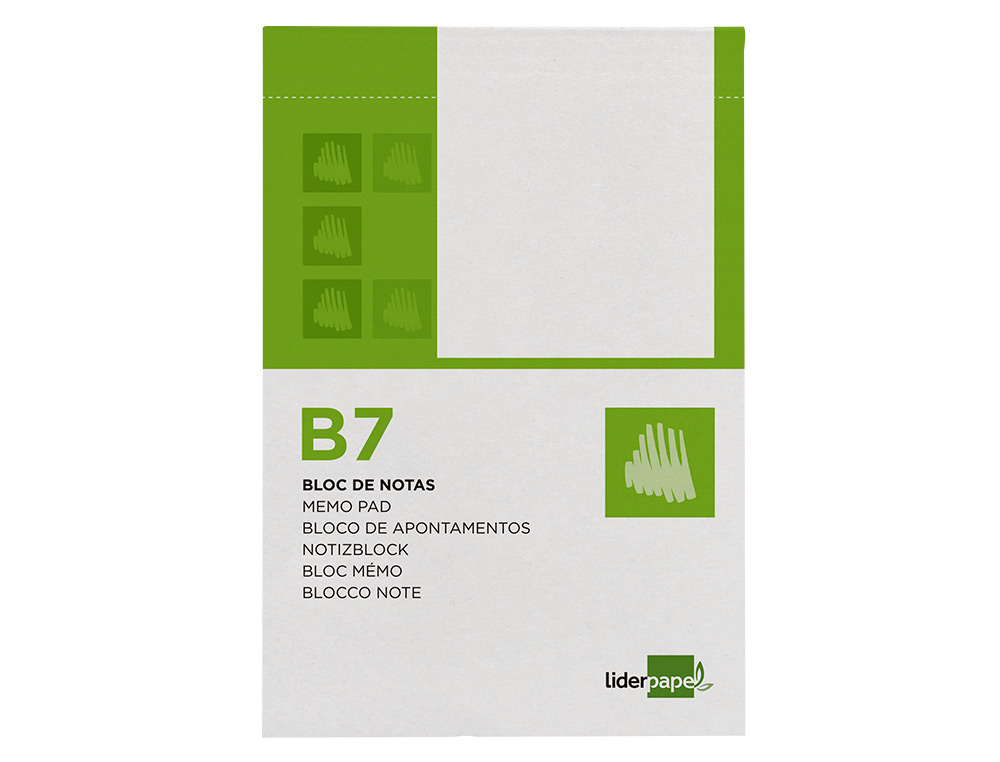 Bloco de apontamentos liderpapel din b7 80 f liso (10 unidades) ( Imagem 2 de 16 ) - Preview