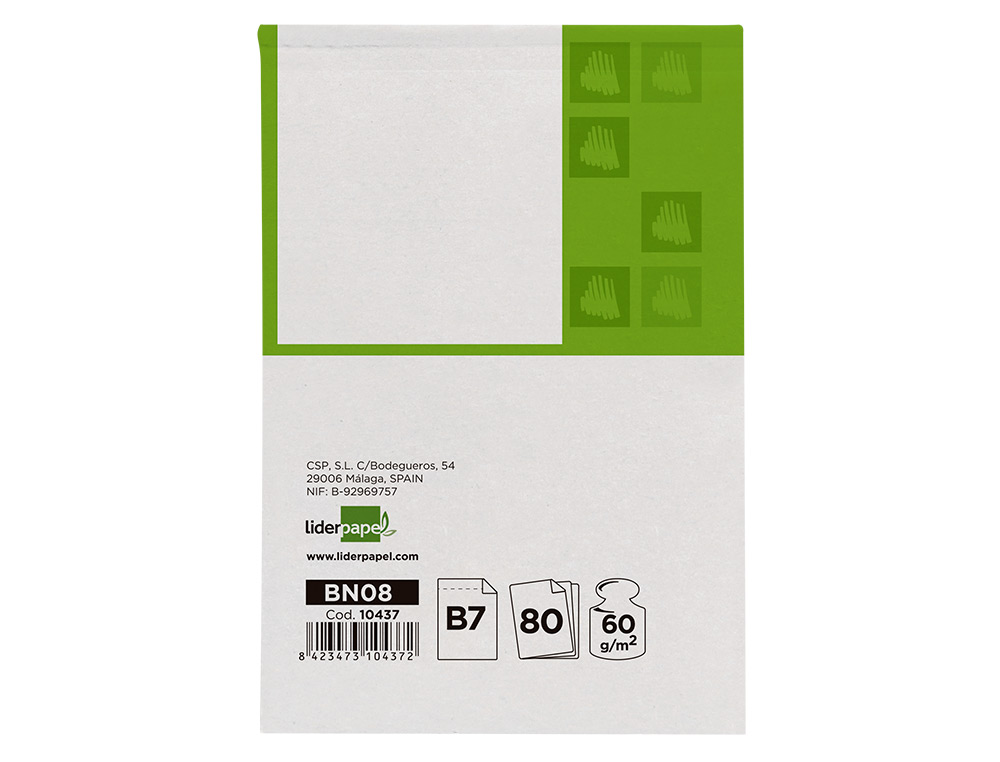 Bloco de apontamentos liderpapel din b7 80 f liso (10 unidades) ( Imagem 5 de 16 ) - Preview