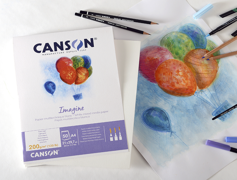 Bloco de Desenho Multitecnicas Canson Imagine Din A4 Colado Liso 21x29,7 cm 50 Folhas 200 gr ( Imagem 5 de 6 ) - Preview