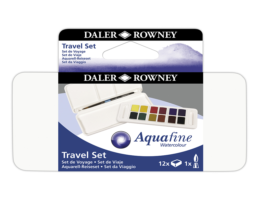 Aguarela daler rowney aquafine travel conjunto com pincel caixa de 12 cores sortidas ( Imagem 2 de 4 ) - Preview