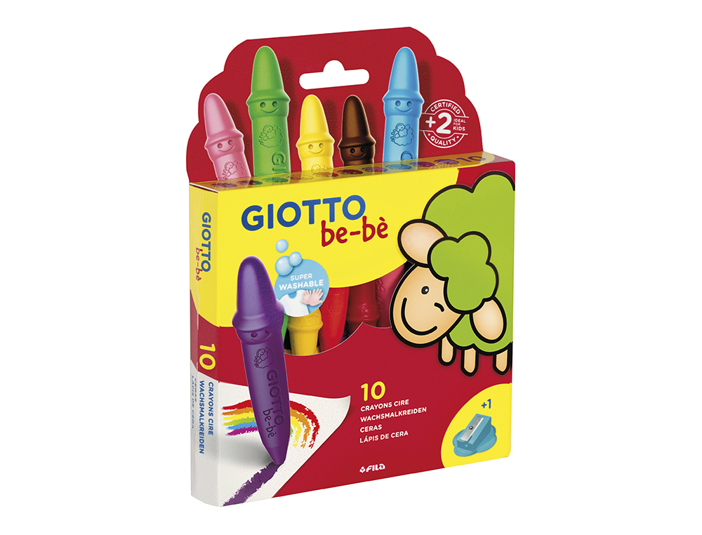 Giotto Be-Be Super Lápis De Cera + Apara-Lapis Cx.10 ( Imagem 3 de 10 ) - Preview